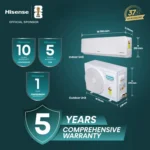 hisense 1.5 ton 3-star AC warranty