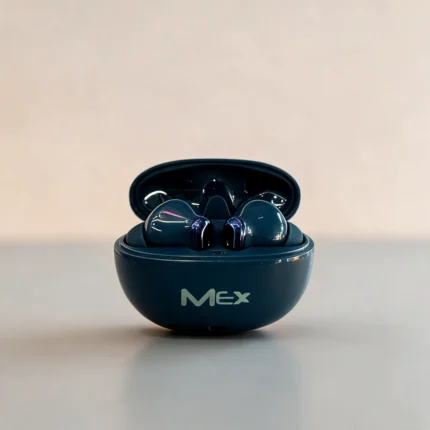 mex blue wireless earbuds