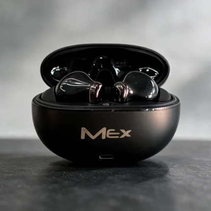 mex black wireless earbuds