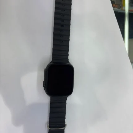 black rectangular smartwatch with adjustable strap