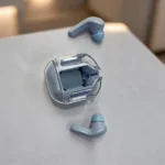 earbuds with transparent charging case